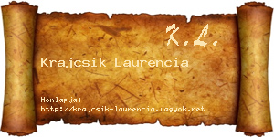 Krajcsik Laurencia névjegykártya